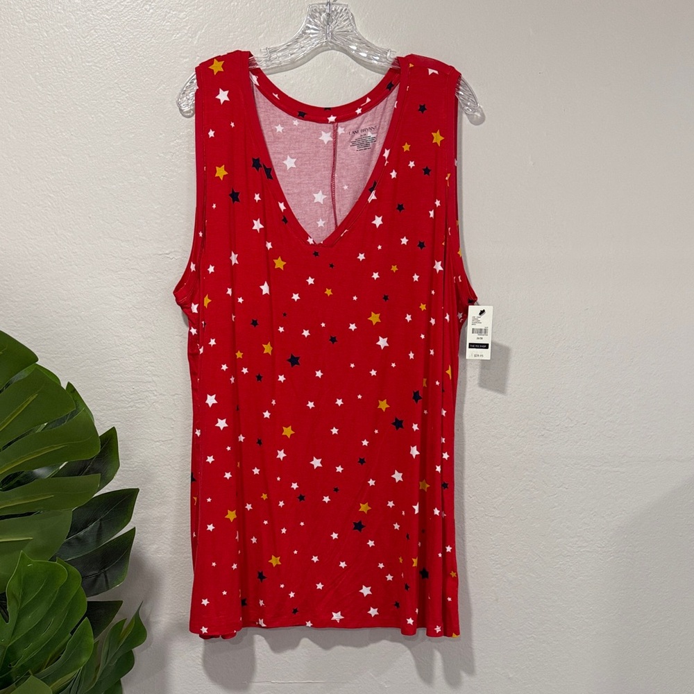 NWT Lane Bryant Red Star-Patterned Top plus size 26/28